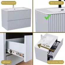 HD Ravello Pro Fume Grey 60 fali mosdószekrény, push-to-open mechanizmussal