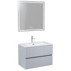   HD Torino Fume Grey 60/80 komplett fürdőszoba bútor fali mosdószekrénnyel és tükörrel