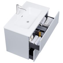 HD Torino Fume Grey 60/80 komplett fürdőszoba bútor fali mosdószekrénnyel és tükörrel