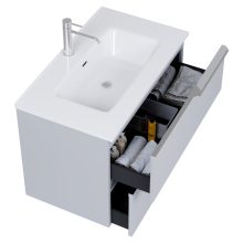 HD Cremona Fume Grey 60/80 fali mosdószekrény fényes króm fogantyúkkal