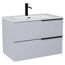 HD Cremona Fume Grey 60/80 fali mosdószekrény matt fekete fogantyúkkal