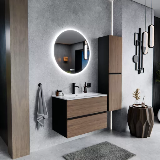HD Aria Black-Oak 60/80/100/120 fali mosdószekrény