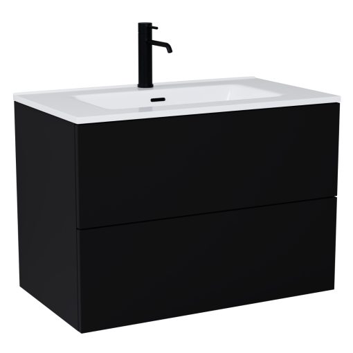 HD Aria Pro Black 60 fali mosdószekrény, push-to-open mechanizmussal