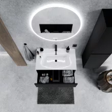 HD Aria Black 60/80/100/120 fali mosdószekrény