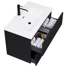 HD Ravello Pro Matt Black 60 fali mosdószekrény, push-to-open mechanizmussal