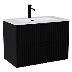   HD Ravello Matt Black 60/80 fali mosdószekrény matt fekete fogantyúkkal