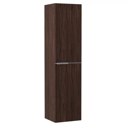 HD Cremona Matt Hazel 80 komplett fürdőszoba bútor szett fali mosdószekrénnyel, szálcsiszolt króm fogantyúkkal, tükörrel és magasszekrénnyel