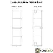 HD Aria Lacquer White 80 komplett fürdőszoba bútor szett fali mosdószekrénnyel, tükörrel és magasszekrénnyel