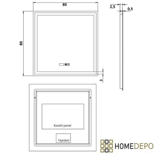 HD Cremona Lacquer White 80 komplett fürdőszoba bútor szett fali mosdószekrénnyel, matt fehér fogantyúkkal, tükörrel és magasszekrénnyel
