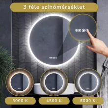 HD Aria Pro Hickory 80 komplett fürdőszoba bútor fali push-to-open mosdószekrénnyel és tükörrel