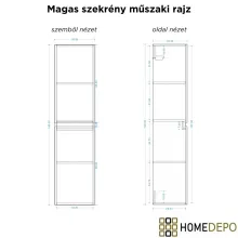 HD Aria Hickory 80 komplett fürdőszoba bútor szett fali mosdószekrénnyel, tükörrel és magas szekrénnyel