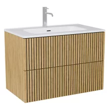HD Parma Pro Hickory 80 komplett fürdőszoba bútor szett fali push-to-open mosdószekrénnyel, tükörrel és magasszekrénnyel