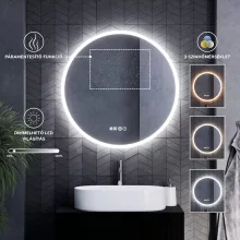 HD Aria Pro Antracit 80 komplett fürdőszoba bútor szett fali push-to-open mosdószekrénnyel, tükörrel és magasszekrénnyel