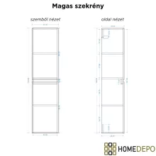 HD Aria Pro Antracit 80 komplett fürdőszoba bútor szett fali push-to-open mosdószekrénnyel, tükörrel és magasszekrénnyel