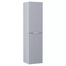 HD Ravello Fume Grey 80 komplett fürdőszoba bútor szett fali mosdószekrénnyel, matt fehér fogantyúkkal, tükörrel és magasszekrénnyel