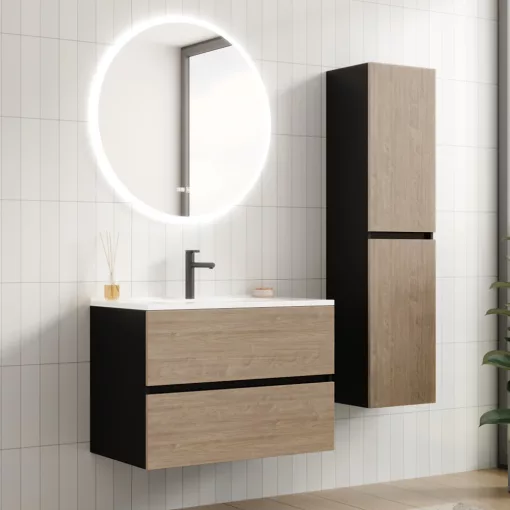 HD Aria Black-Oak 80 fali mosdószekrény