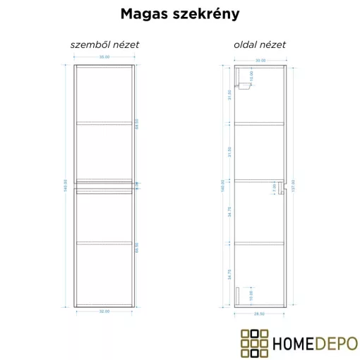 HD Aria Pro Black-Oak 80 komplett fürdőszoba bútor szett fali push-to-open mosdószekrénnyel, tükörrel és magasszekrénnyel