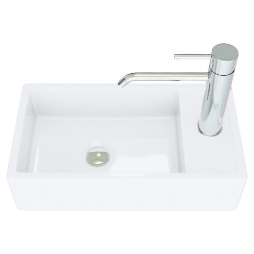 HD Alina White 40 cm széles bútorba építhető hófehér porcelán mosdó