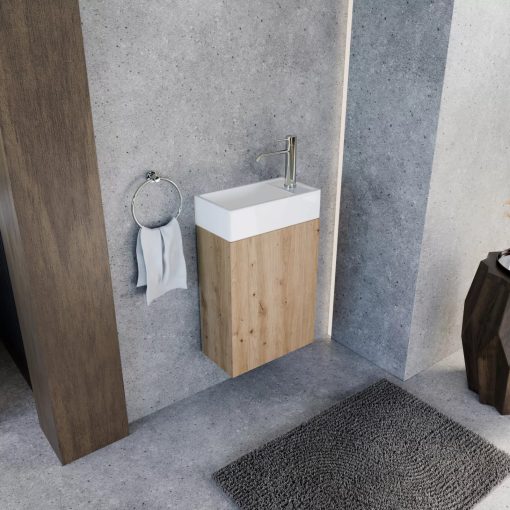 HD Alina White 40 cm széles bútorba építhető hófehér porcelán mosdó