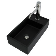 HD Alina Matt Black 40 cm széles bútorba építhető matt fekete porcelán mosdó