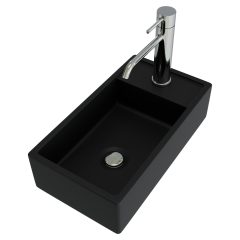   HD Alina Matt Black 40 cm széles bútorba építhető matt fekete porcelán mosdó