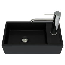 HD Alina Matt Black 40 cm széles bútorba építhető matt fekete porcelán mosdó