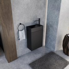 HD Alina Matt Black 40 cm széles bútorba építhető matt fekete porcelán mosdó