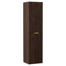 HD Ravello Matt Hazel magasszekrény 35 cm széles függesztett fali magasszekrény, fényes arany fogantyúkkal