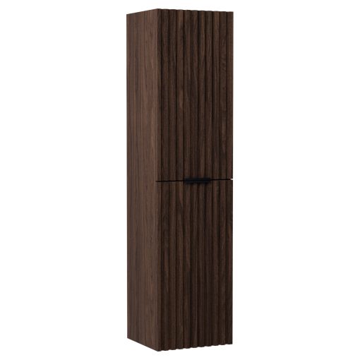 HD Ravello Matt Hazel magasszekrény 35 cm széles függesztett fali magasszekrény, matt fekete fogantyúkkal