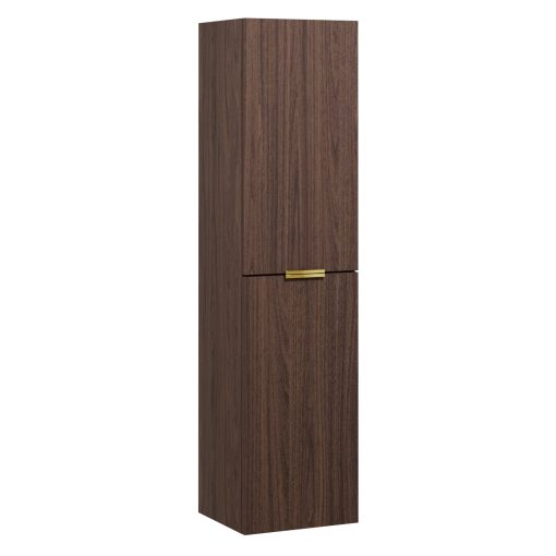 HD Palermo Matt Hazel magasszekrény 35 cm széles függesztett fali magasszekrény, fényes arany fogantyúkkal