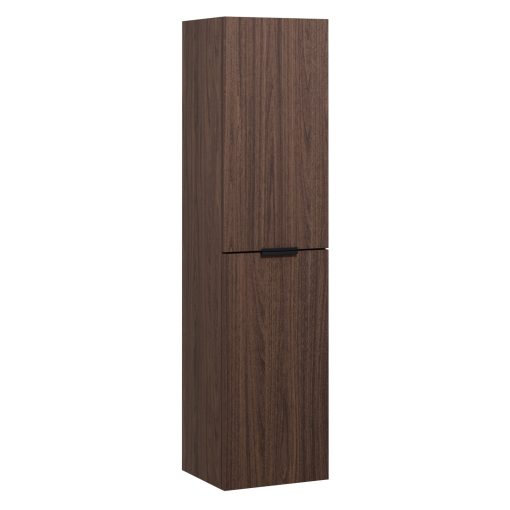 HD Palermo Matt Hazel magasszekrény 35 cm széles függesztett fali magasszekrény, matt fekete fogantyúkkal