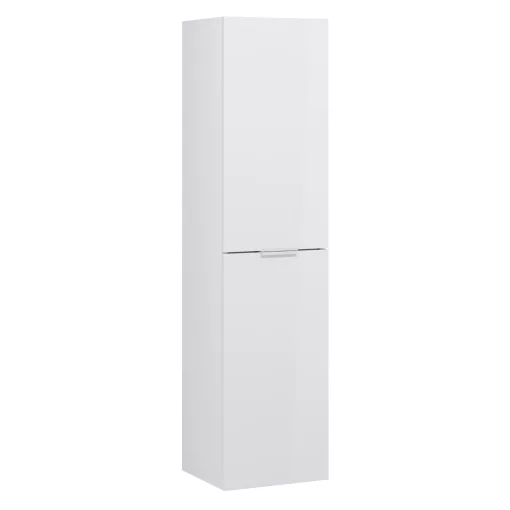 HD Palermo Lacquer White magasszekrény 35 cm széles függesztett fali magasszekrény, matt fehér fogantyúkkal