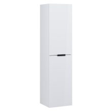 HD Palermo Lacquer White magasszekrény 35 cm széles függesztett fali magasszekrény, matt fekete fogantyúkkal