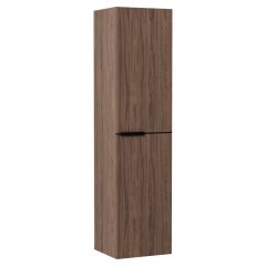   HD Cremona Oak magasszekrény 35 cm széles függesztett fali magasszekrény, matt fekete fogantyúkkal