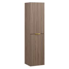 HD Palermo Oak magasszekrény 35 cm széles függesztett fali magasszekrény, fényes arany fogantyúkkal
