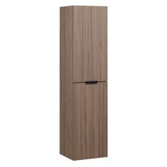   HD Palermo Oak magasszekrény 35 cm széles függesztett fali magasszekrény, matt fekete fogantyúkkal
