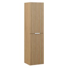 HD Parma/Palma Hickory magasszekrény 35 cm széles függesztett fali magasszekrény, matt fehér fogantyúkkal