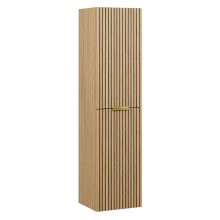 HD Parma/Palma Hickory magasszekrény 35 cm széles függesztett fali magasszekrény, fényes arany fogantyúkkal