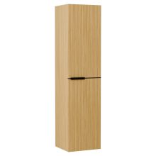 HD Cremona Hickory magasszekrény 35 cm széles függesztett fali magas szekrény, matt fekete fogantyúkkal