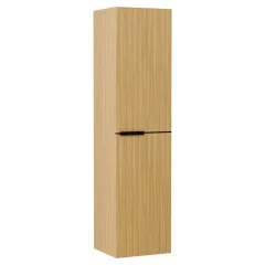   HD Cremona Hickory magasszekrény 35 cm széles függesztett fali magas szekrény, matt fekete fogantyúkkal