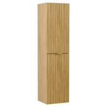 HD Palermo Hickory magasszekrény 35 cm széles függesztett fali magas szekrény, fényes arany fogantyúkkal