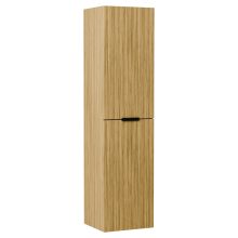 HD Palermo Hickory magasszekrény 35 cm széles függesztett fali magas szekrény, matt fekete fogantyúkkal