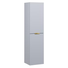 HD Palermo Fume Grey magasszekrény 35 cm széles függesztett fali magasszekrény, fényes arany fogantyúkkal