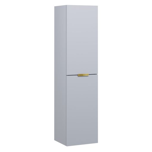 HD Palermo Fume Grey magasszekrény 35 cm széles függesztett fali magasszekrény, fényes arany fogantyúkkal