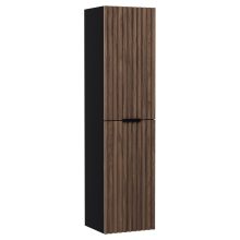 HD Ravello Black-Oak magasszekrény 35 cm széles függesztett fali magasszekrény, matt fekete fogantyúkkal