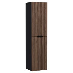   HD Ravello Black-Oak magasszekrény 35 cm széles függesztett fali magasszekrény, matt fekete fogantyúkkal