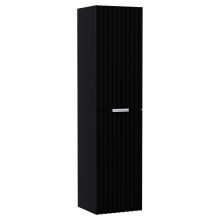 HD Ravello Matt Black magasszekrény 35 cm széles függesztett fali magasszekrény, matt fehér fogantyúkkal