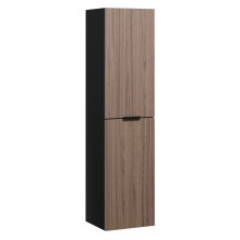 HD Palermo Black-Oak magasszekrény 35 cm széles függesztett fali magasszekrény, matt fekete fogantyúkkal