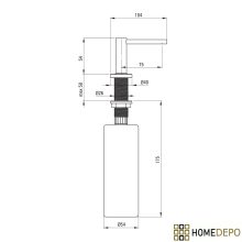 HD mosogatószer adagoló, fényes króm, 300 ml