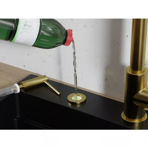 HD mosogatószer adagoló, szálcsiszolt arany, 300 ml